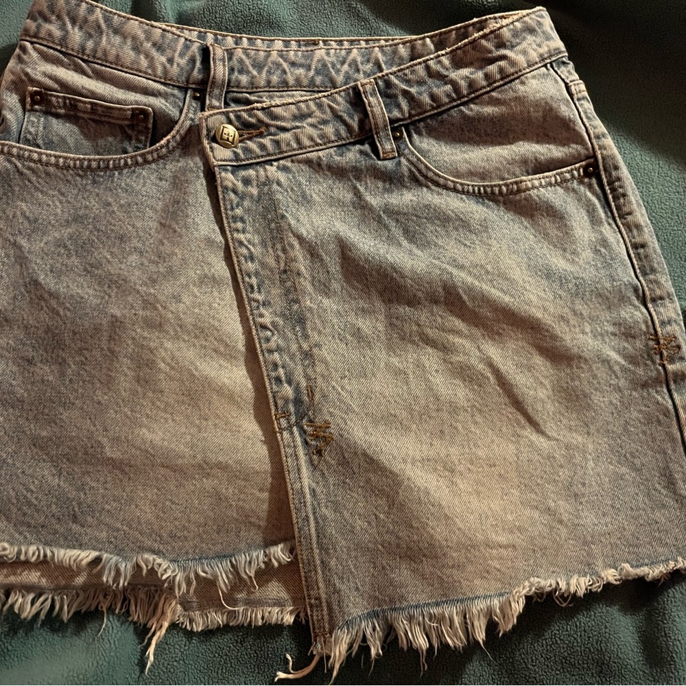 Ksubi Blue Denim High Low Skirt